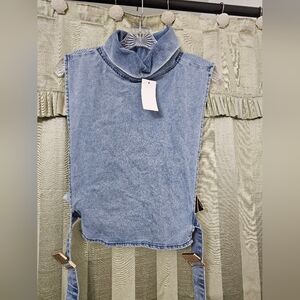 DENIM OPEN SIDES TOP.